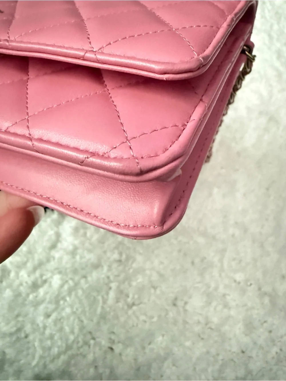 CHANEL Pink Quilted Lambskin Crossbody WOC